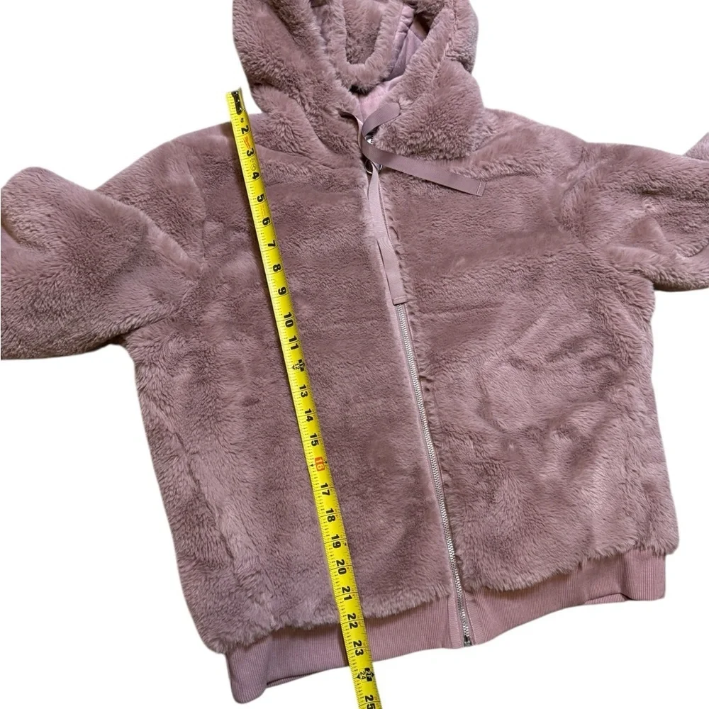 Athleta Ritual Jacket Women’s M Mauve Hooded Faux Fur Full Zip Winter Coat - Picture 6 of 11